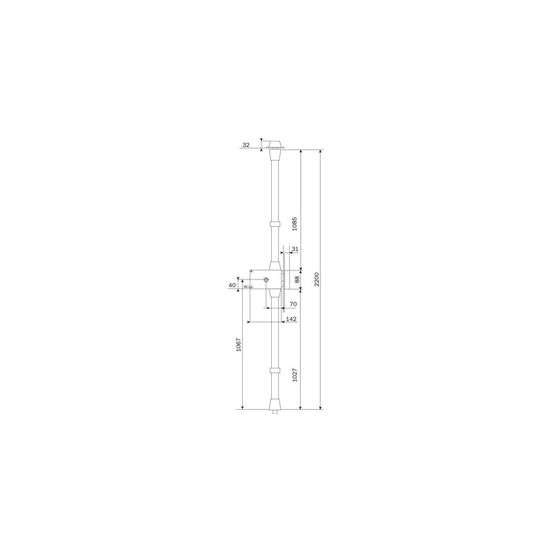 Serrure applique 3 points horizontale à tirage profil rond A2P*** CAVITH Évolution - ISEO