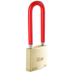 Cadenas à clé anse longue CITY 45 laiton - ISEO