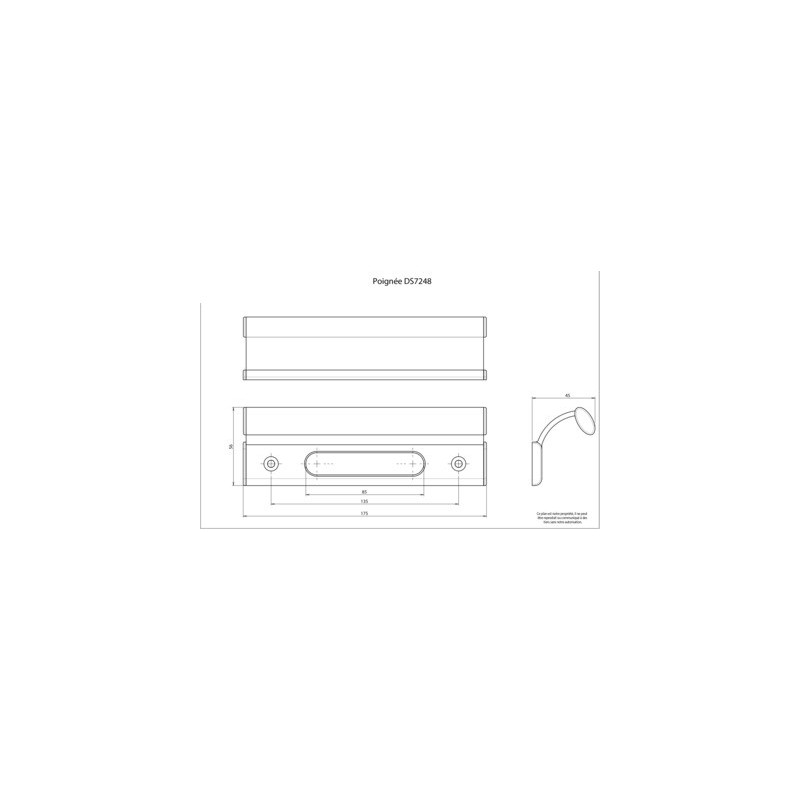 Poignée de tirage 7248 argent - CROISEE DS