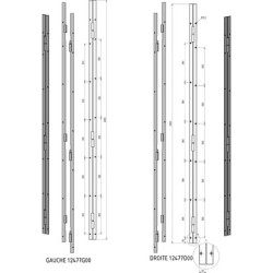 Barre de pivot cornière standard 3 paumelles - SECURYSTAR