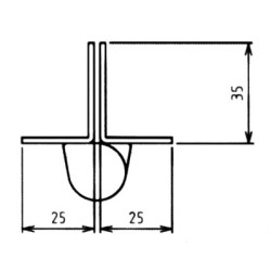 Barre de pivot cornière standard 3 paumelles - SECURYSTAR