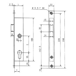 Serrure à encastrer monopoint bec de cane clé i série 9 - METALUX