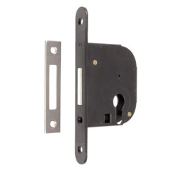 Serrure à encastrer monopoint axe 50 pêne dormant clé i PETIT MODELE bouts ronds - JPM