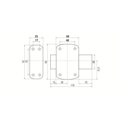 Verrou monopoint double entrée CYCLOP 7603 varié - VACHETTE ASSA ABLOY