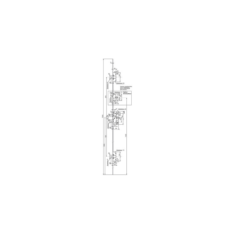 Serrure à encastrer 3 points pêne dormant demi-tour clé i A2P** 5000 TN2/FN2 - VACHETTE ASSA ABLOY