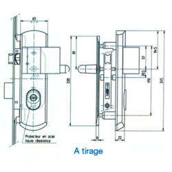 Ensemble sur plaque blindé EA170 JULIA à tirage argent - VACHETTE ASSA ABLOY