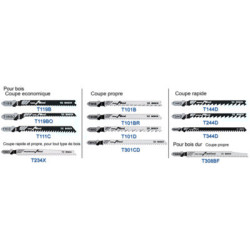 Lot de 5 lames de scie sauteuse bois mm  - BOSCH