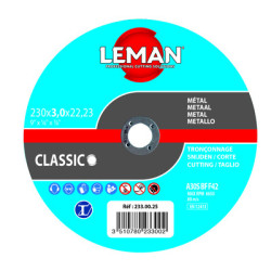 Disque à tronçonner métal diamètre 230 mm - LEMAN