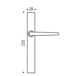 Ensemble sur plaque étroite EA195 RIV28 clé i argent - BEZAULT ASSA ABLOY