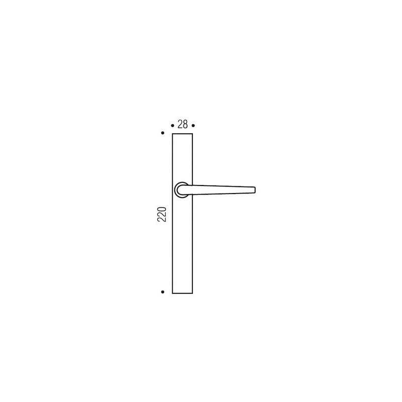 Ensemble sur plaque étroite EA195 RIV28 clé i argent - BEZAULT ASSA ABLOY