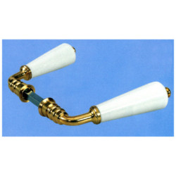Béquille double  laiton porcelaine CANON - MERIGOUS