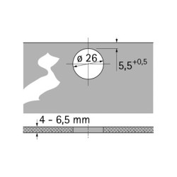 Charnière pour porte en verre à visser 95° INTERMAT T 1 - HETTICH