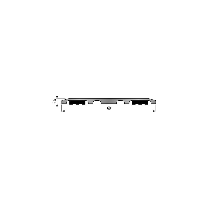 Couvre-joint de sol adhésif 3 mètres aluminium anodisé - DINAC
