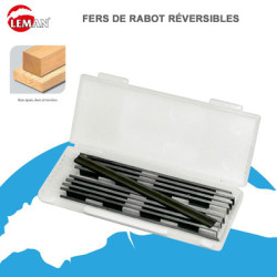 Lot de 10 fers de rabot carbure réversible - LEMAN