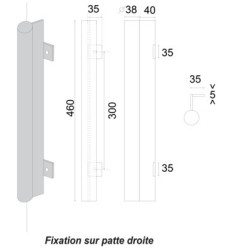 Poignée de tirage antivandalisme 460 mm inox - EUROWALE