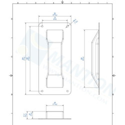 Poignée cuvette garage/portail 200x90 acier zingué - MANTION