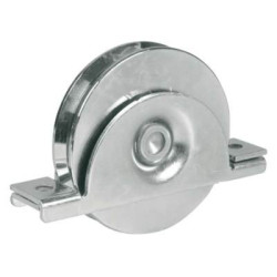 Galet 1 roulement gorge ronde diamètre 20 sur monture avec support intérieur - IBFM