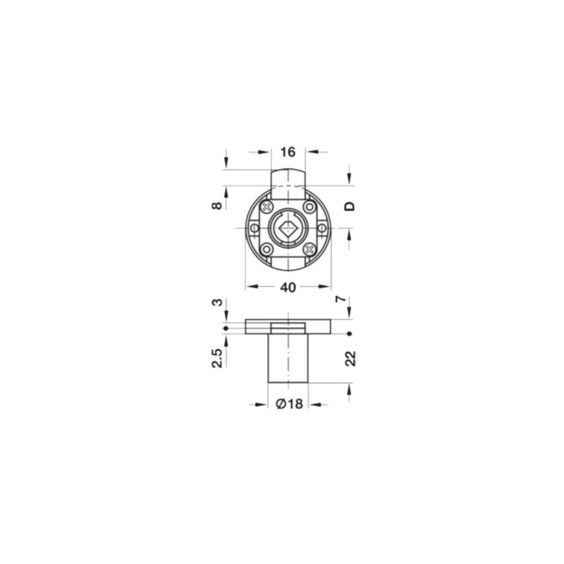Serrure de meuble pour tiroir axe 20 mm - HAFELE