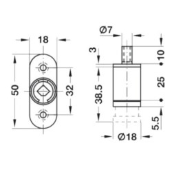 Serrure de meuble à porte coulissante à pression - HAFELE