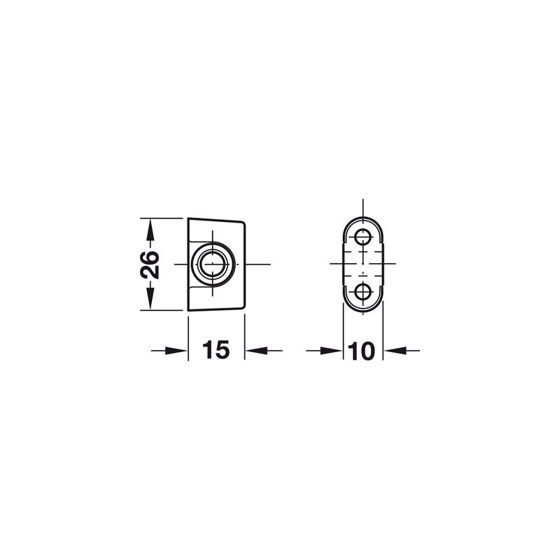 Guide de tringle à visser diamètre 6mm - HAFELE