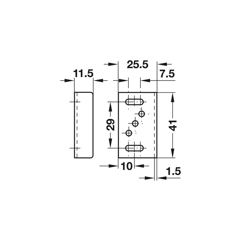 Gâche à équerre à visser 41 x 25,5 x 11,5 mm - HAFELE