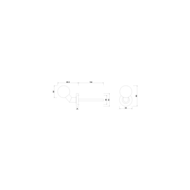 Bouton boule sur rosace ronde déporté inox - COGEFERM