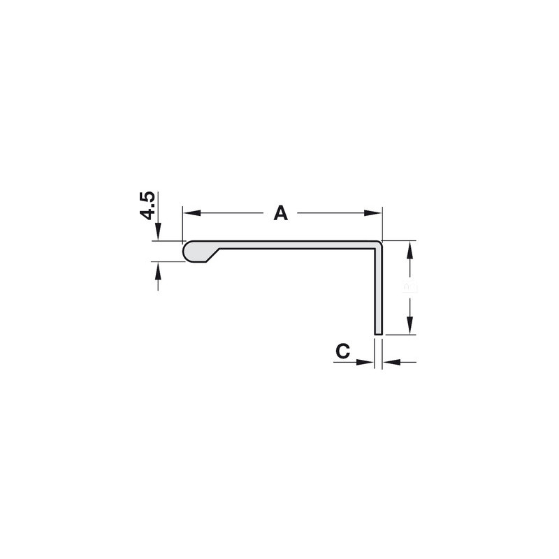 Poignée de meuble aluminium profil en L - HAFELE