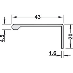 Poignée de meuble aluminium profil en L - HAFELE