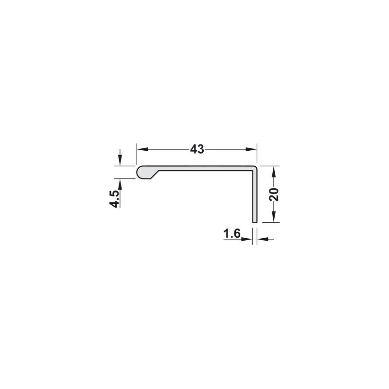Poignée de meuble aluminium profil en L - HAFELE
