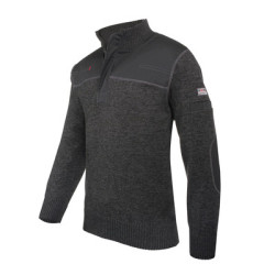 Pull de travail col montant zip noir ONTARIO - CONCEPT BONNEMAILLE
