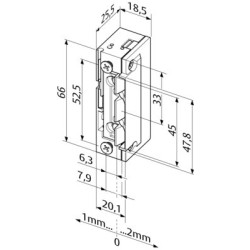 Gâche électrique à encastrer à émission PROFIX 10-24V - EFF EFF