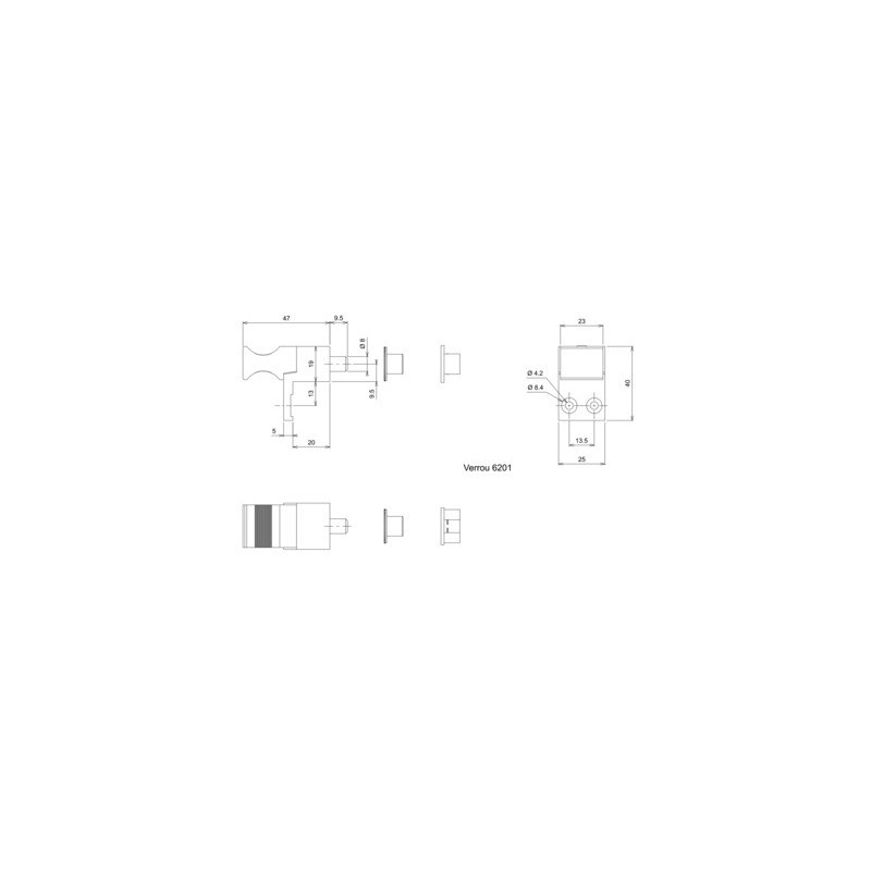 Verrou pour coulissant fixation en applique 6200 argent - CROISEE DS