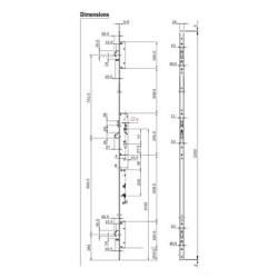 Serrure électrique à encastrer multipoint MULTIBLINDO E-MOTION têtière U - ISEO