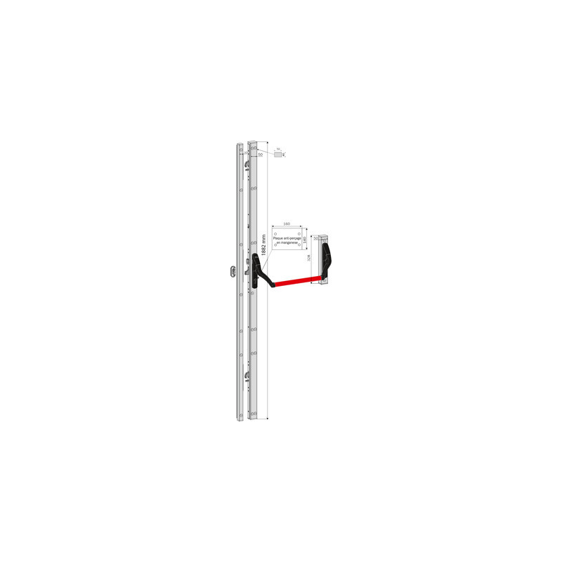 Kit serrure carénée électrique 12V MULTIBLINDO E-MOTION EXIT - ISEO