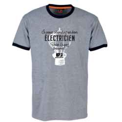 T-shirt Electricien gris chiné - TSD BOSSEUR