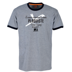 T-shirt Plaquiste gris chiné - TSD BOSSEUR
