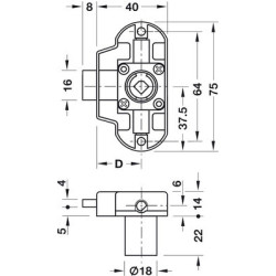 Serrure de meuble à crémone à visser SYMO 25CPL - HAFELE