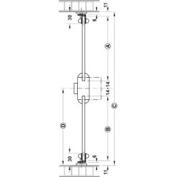 Serrure de meuble à crémone à visser SYMO 25CPL - HAFELE