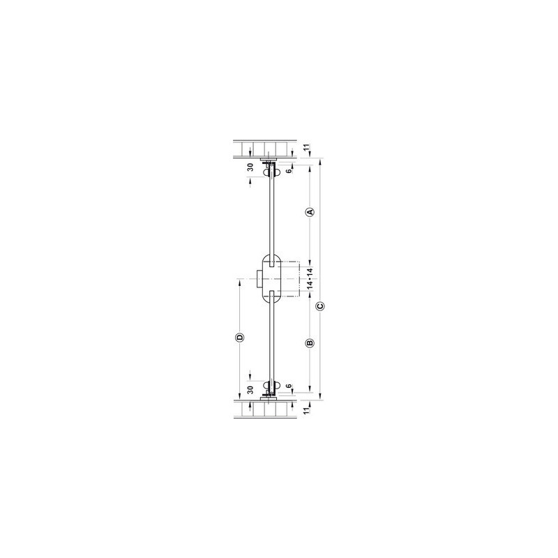 Serrure de meuble à crémone à visser SYMO 25CPL - HAFELE