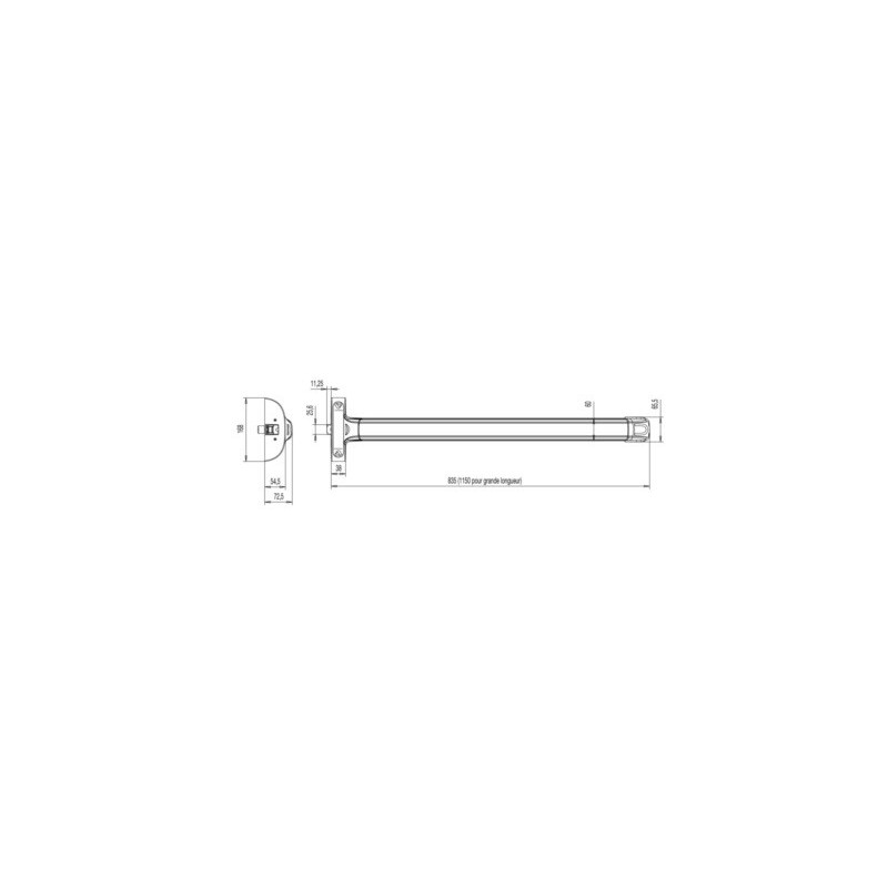 Serrure anti-panique barre 3 points latéraux push 1940 PREMIUM - VACHETTE ASSA ABLOY