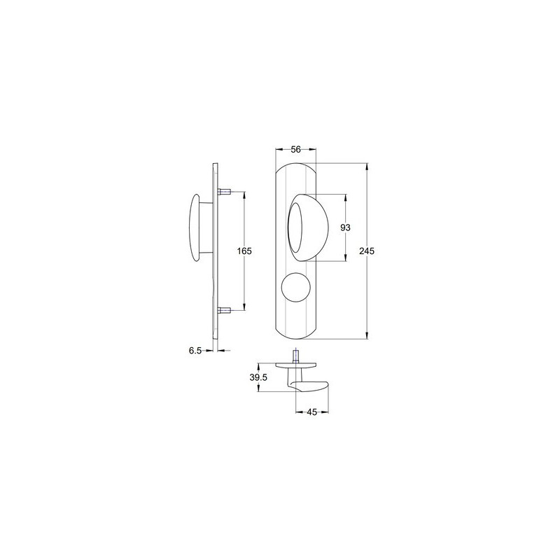 Plaque palière MUZE chromé velours - VACHETTE ASSA ABLOY