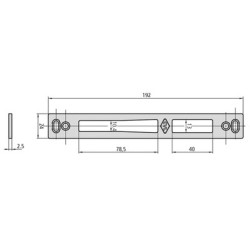 Gâche centrale double empennage CE196-6LAN - CVL