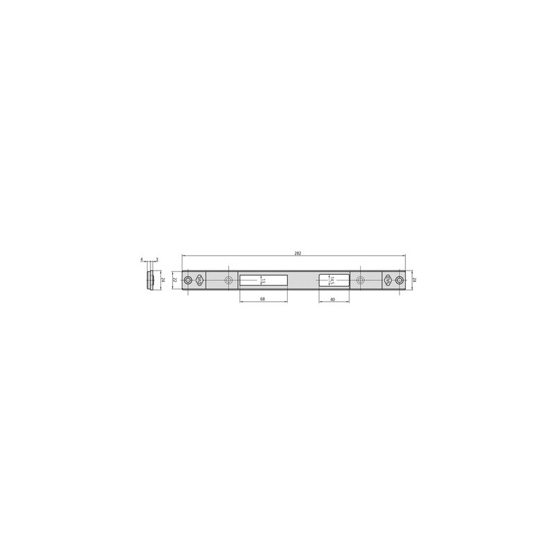 Gâche centrale réglable double empennage CE184-1NRS - CVL