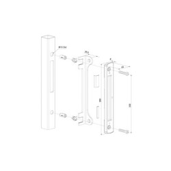Gâche centrale simple empennage à butée caoutchouc FORTYLOCK - LOCINOX