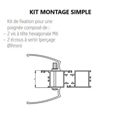 Kit de fixation simple pour poignées aileron ALETA 7060 - ALMA