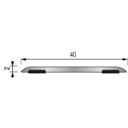 Barre de seuil adhésive extra plate 2700 mm noir - DINAC