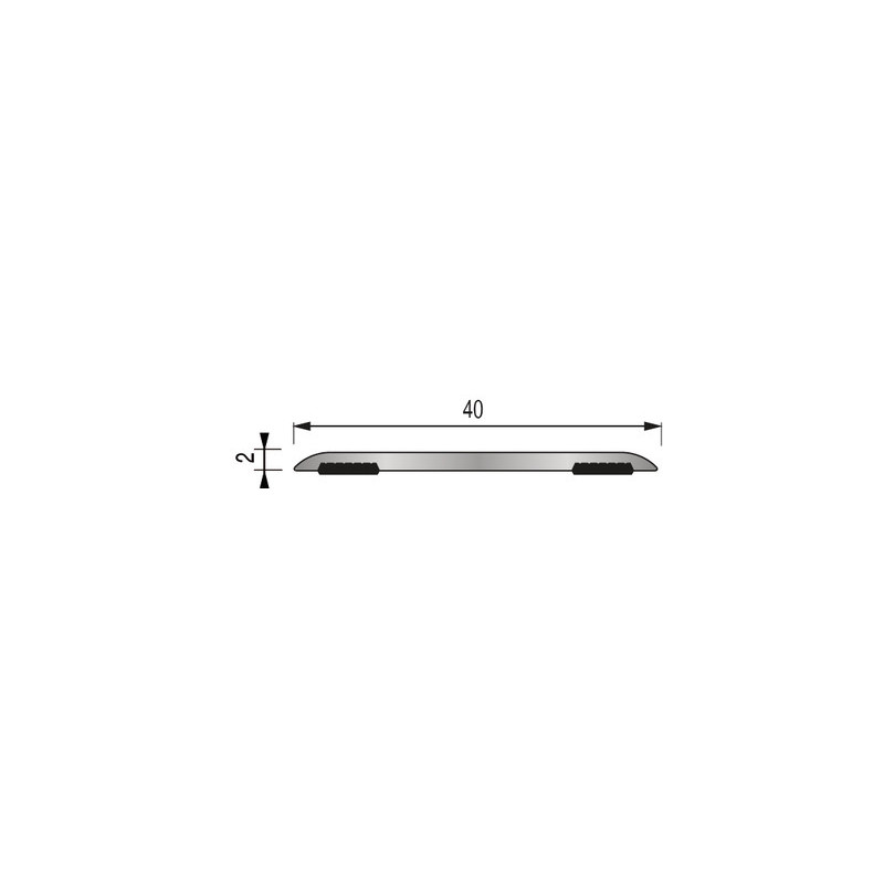 Barre de seuil adhésive extra plate 2700 mm noir - DINAC