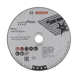 Lot de 5 disques à tronçonner diamètre 76 mm EXPERT FOR INOX - BOSCH