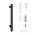 Poignée de tirage 4800 axe 300 mm support droit noir mat - FONDERIA MARCHESI