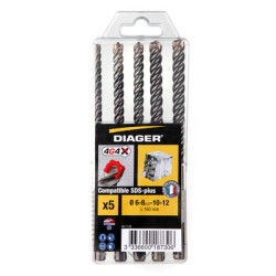 Coffret 5 forets SDS-Plus 4G4 - DIAGER